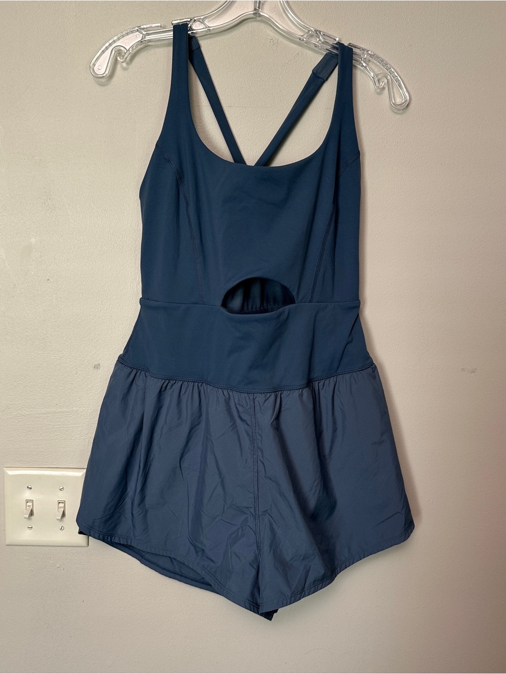 Free People Blue Sleeveless Cutout Romper - Picture 2 of 4